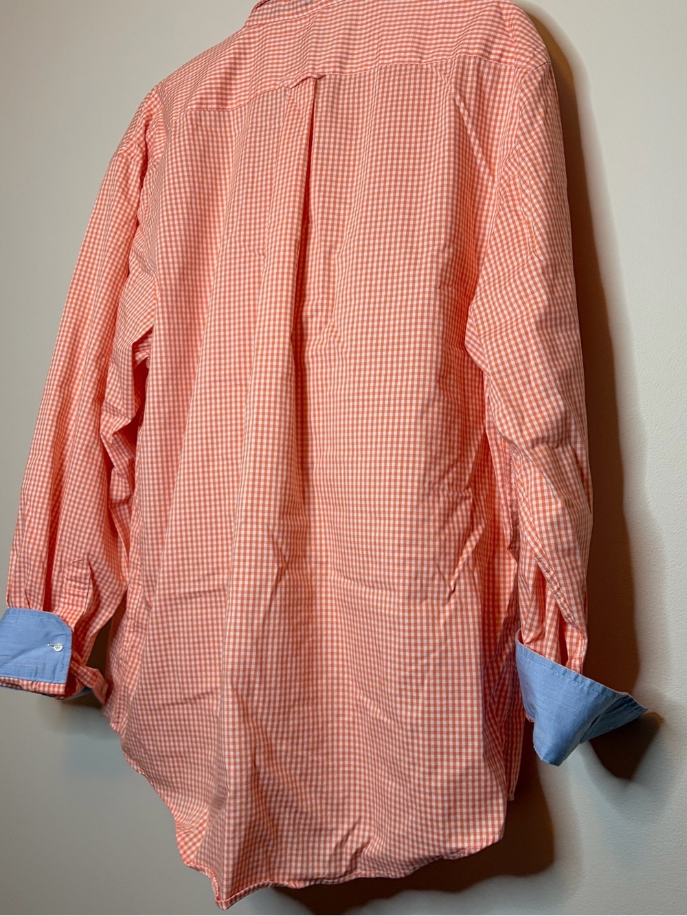 IZOD Orange & White Gingham Non-Iron Stretch Shirt Large - Picture 5 of 7